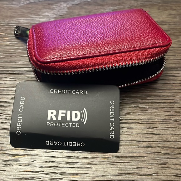 Handbags - Red leather RFID protected wallet
